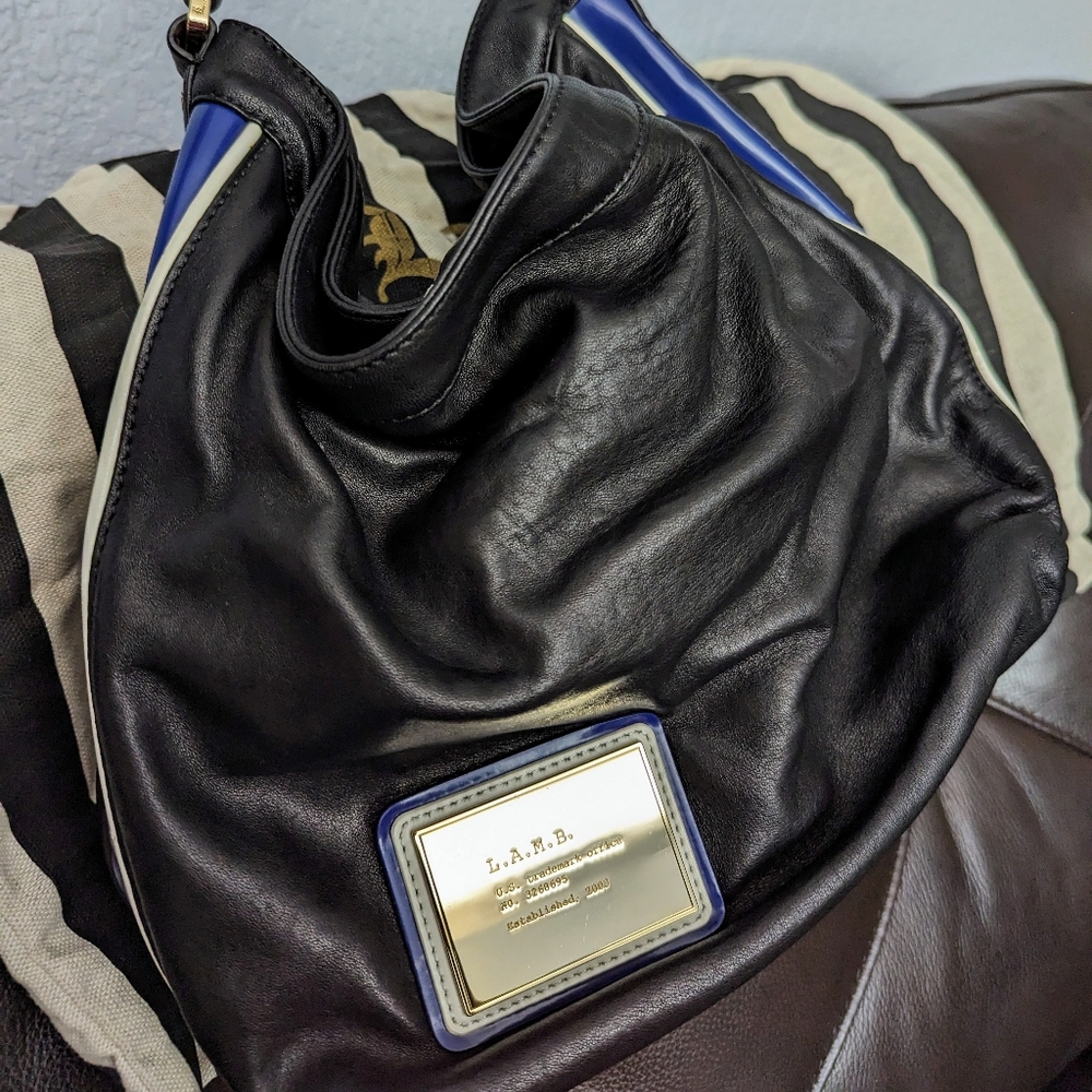 L.A.M.B black leather handbag